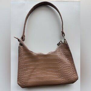 Elegant Brown Croc-Embossed Women's Bag